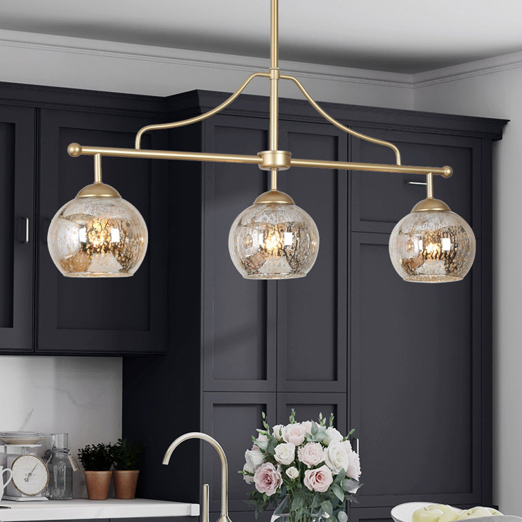Rosdorf Park Cicel 3 Light Gold Kitchen Island Pendant & Reviews